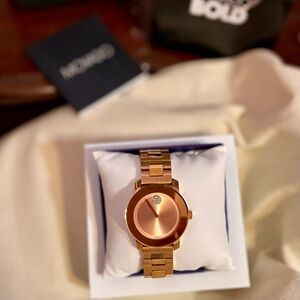 Ladies' Movado Bold®Crystal Accent Rose-Tone Watch